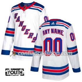 Adidas Maillot de Hockey New York Rangers Personnaliser 2017-2018 Blanc Authentic - Enfant